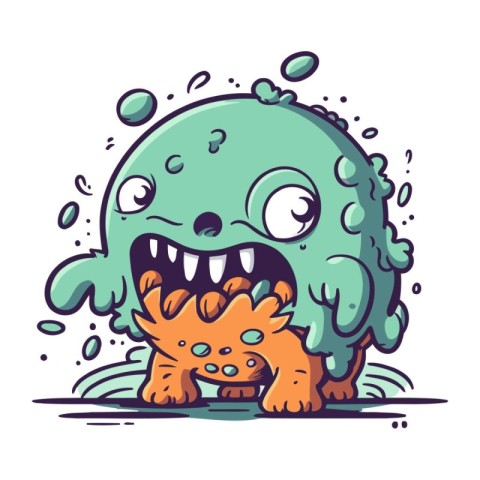 Cartoon monster. Vector illustration of a monster in cartoon sty