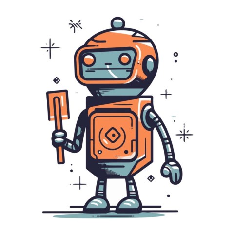 Cute robot cartoon vector illustration. Cute robot vector illust