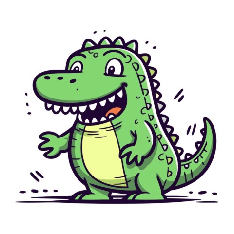 Cartoon crocodile. Vector illustration. Isolated on white backgr