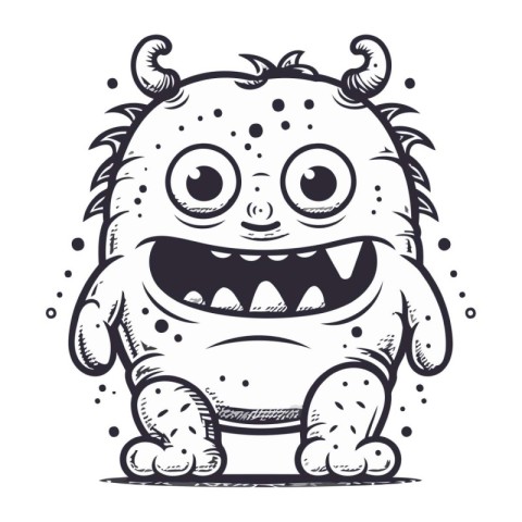 Cute cartoon monster. Vector illustration. Isolated on white bac