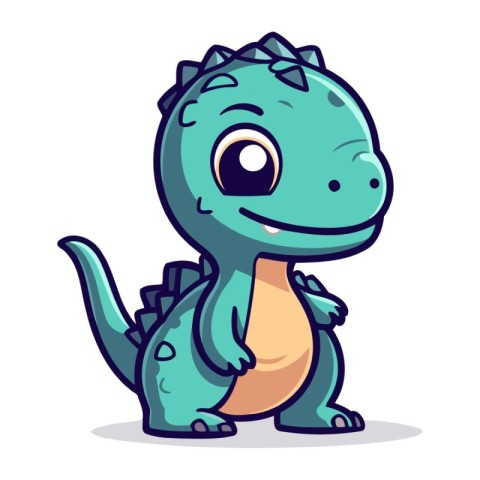 Cute Cartoon Dinosaur Vector Illustration. Cute Dinosaur Vector