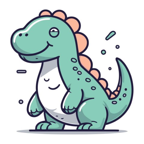 Cute cartoon dinosaur. Vector illustration of a funny cartoon di