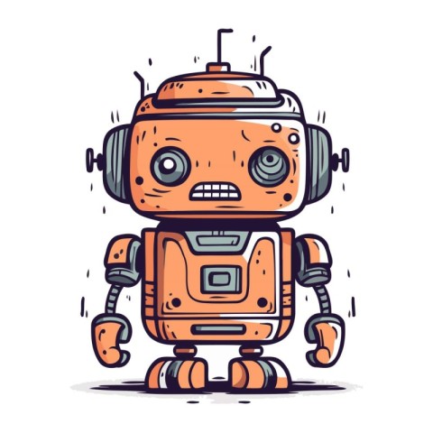 Cute robot cartoon vector illustration. Cute robot vector illust