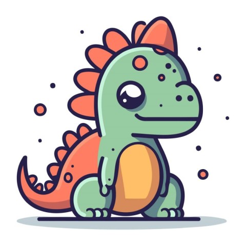 Cute cartoon dinosaur. Vector illustration in doodle style.