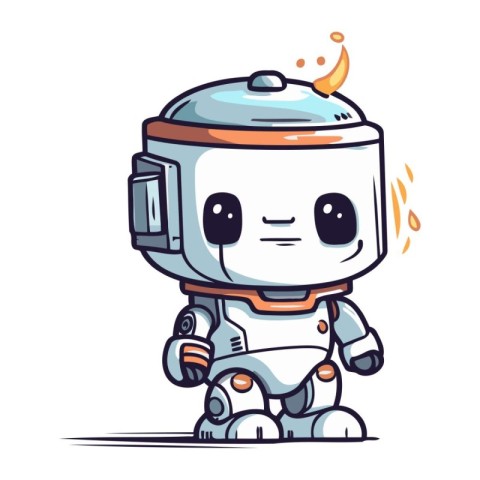 Cute cartoon robot. Vector illustration of a cute robot. Cute ro