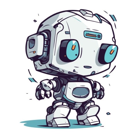 Cartoon robot. Vector illustration of a cartoon robot. Cute robo