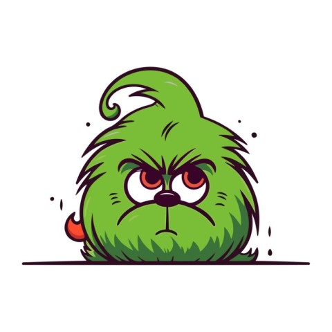 Angry cartoon monster. Vector illustration isolated on the white