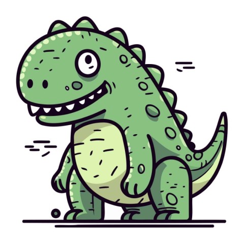 Cute cartoon dinosaur. Vector illustration isolated on a white b