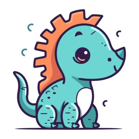 Cute cartoon dinosaur character. Vector illustration. flat desig