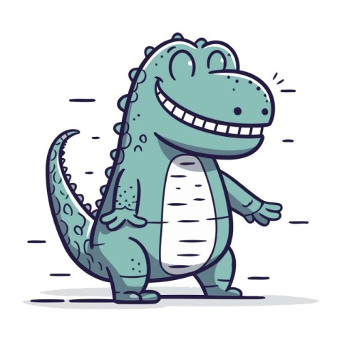 Cute crocodile vector illustration. Cute cartoon crocodile.