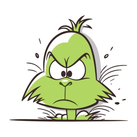 Angry cartoon monster. Vector illustration isolated on a white b