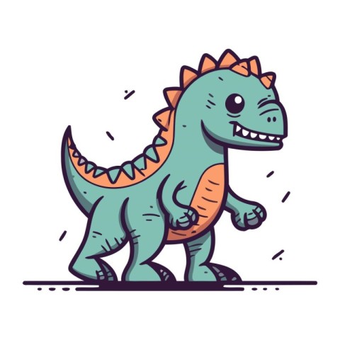 Cartoon dinosaur. Vector illustration. Cute cartoon stegosaurus.