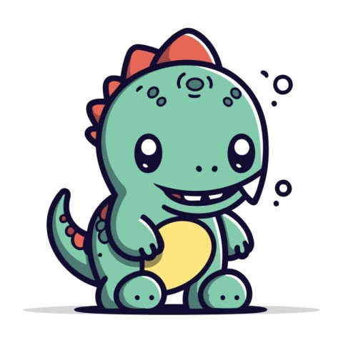 Cute Dinosaur Vector Illustration. Cartoon Dinosaur. Cute Dinosa