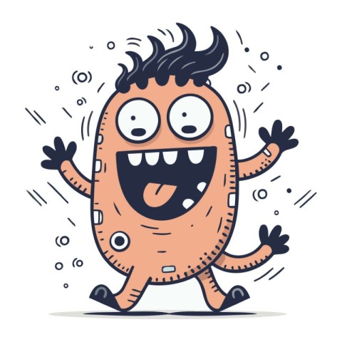 Funny cartoon monster. Vector illustration. Colorful doodle