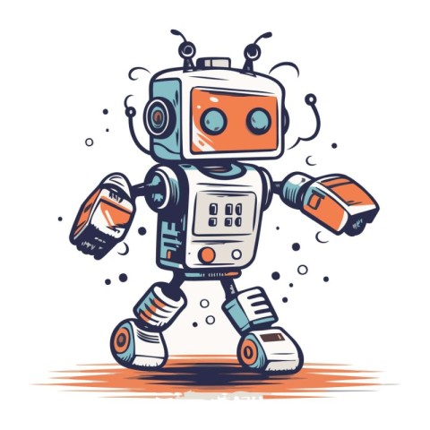 Robot. Vector illustration. Isolated on a white background.