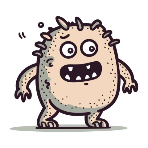 Cartoon monster. Vector illustration of a funny monster with emo