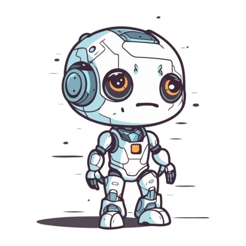 Cute little robot. Vector illustration of a cute little robot.