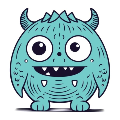 Cute cartoon monster. Vector illustration. Isolated on white bac