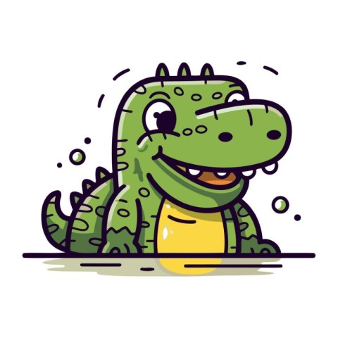 Cute crocodile vector illustration. Cute cartoon crocodile.