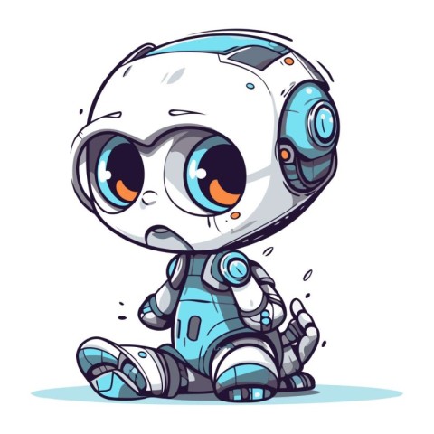 Cute little robot. Vector illustration of a cute little robot.