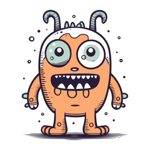 Funny monster. Vector illustration. Cartoon style. Isolated on w