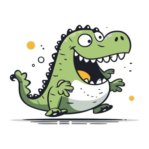 Funny crocodile. Vector illustration in cartoon style on white b