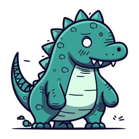 Cute cartoon dinosaur. Vector illustration of a funny dinosaur.