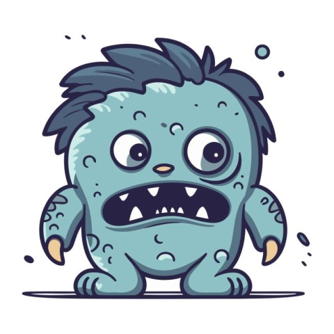 Cartoon monster. Vector illustration of cute monster. Funny mons