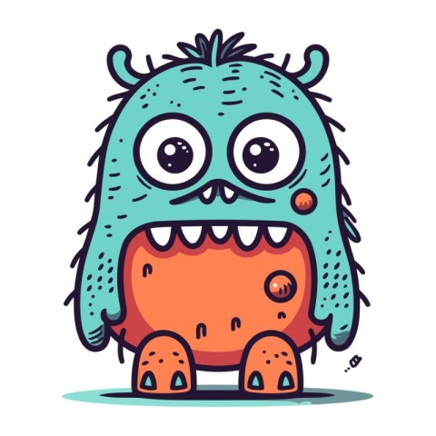 Cartoon monster. Cute monster. Vector illustration of a monster