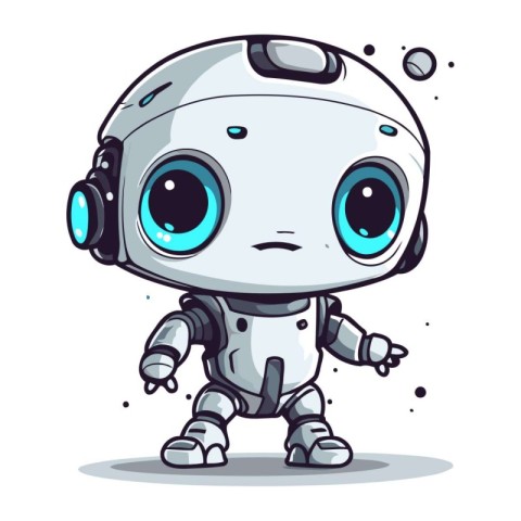 Cute cartoon robot. Vector illustration of a cute little robot.