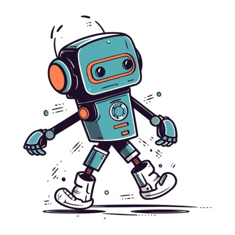 Vector illustration of a cute robot. Cartoon style. Isolated on