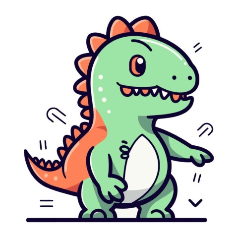 Cute cartoon dinosaur character. Vector illustration in a flat s