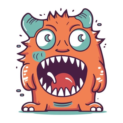 Funny monster. Vector illustration. Isolated on white background