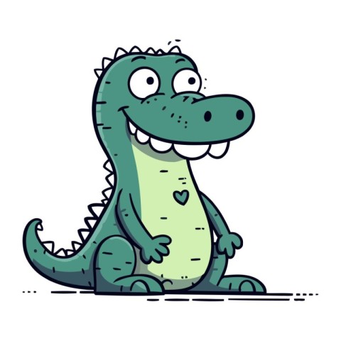 Cartoon crocodile. Vector illustration of a cute crocodile.