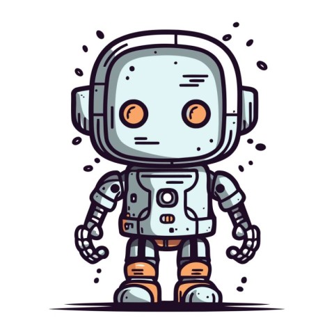 Cartoon robot. Vector illustration of a cute robot. Cartoon robo