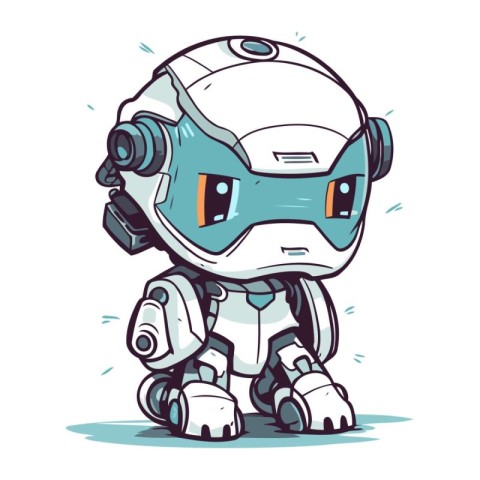 Vector illustration of a cute robot. Isolated on white backgroun