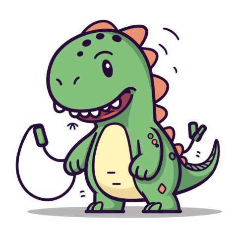 Cute Dinosaur Vector Illustration. Cute Dinosaur with Stethoscop