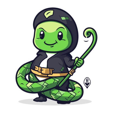 Snake Cartoon Mascot Character Mascot Vector Illustration.