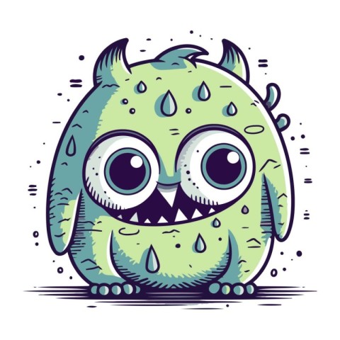 Cute cartoon monster isolated on white background. Vector monste