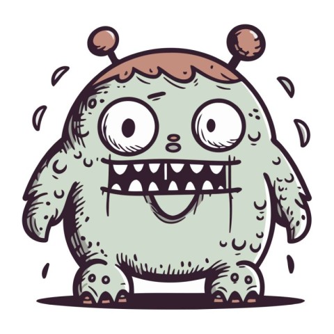 Cartoon monster. Vector illustration of funny monster. Cartoon m