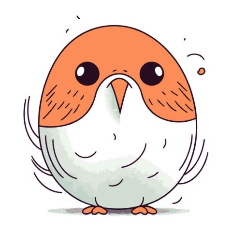 Cute cartoon bird character. Vector illustration of a little bir