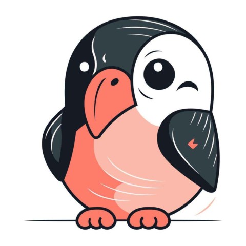 Cute cartoon penguin. Vector illustration isolated on white back