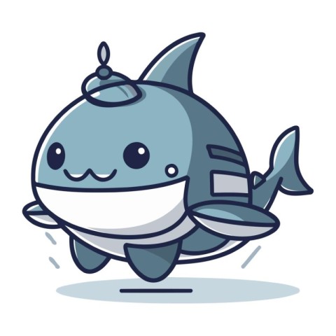 Cute cartoon shark. Vector illustration of a cute cartoon shark.