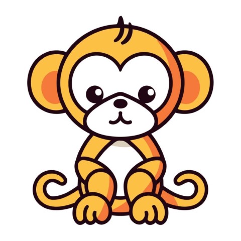 cute little monkey cartoon vector illustration design graphic de