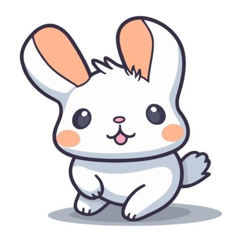 Cute little rabbit character cartoon vector illustration. Cute b