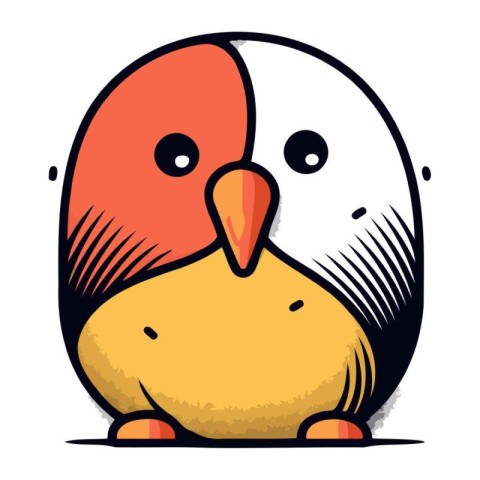 Cute cartoon penguin isolated on white background. Vector illust