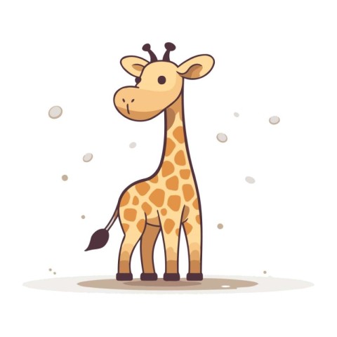 Cute cartoon giraffe on a white background. Vector illustration.