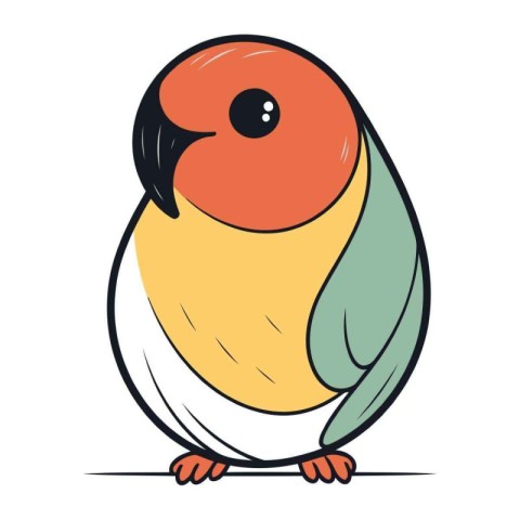 Cartoon parrot isolated on a white background. Vector illustrati