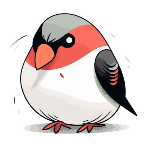 Bullfinch. Vector illustration of a cute bullfinch.