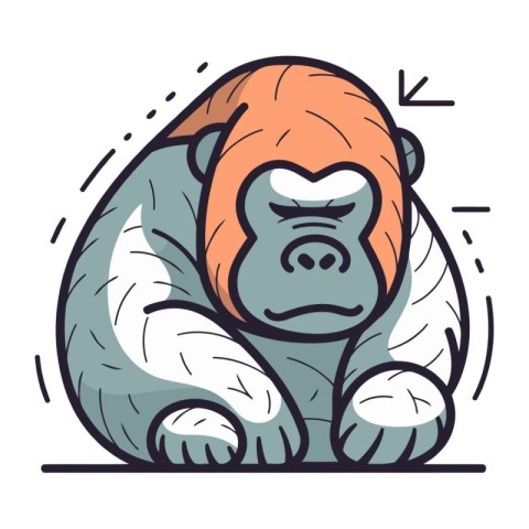 Gorilla vector illustration. Isolated on a white background.